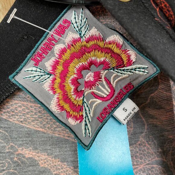 Johnny Was black print top size small - Picture 2 of 5